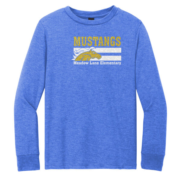 Mustangs GLITTER - Youth Perfect Tri ® Long Sleeve Tee Thumbnail